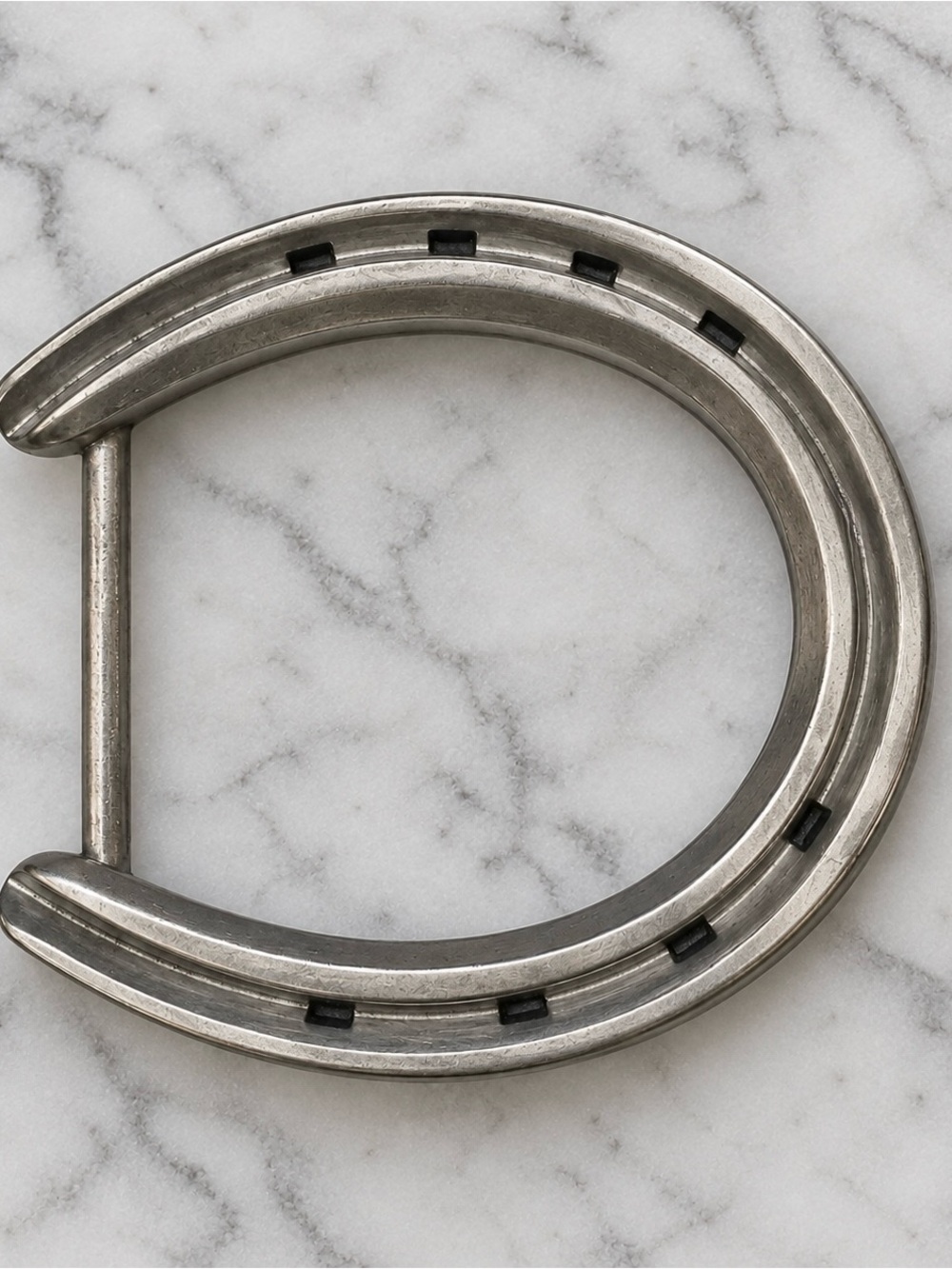 Silver Horseshoe Belt Buckle - Accessories